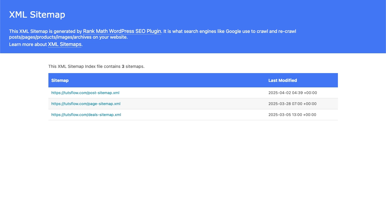 XML Sitemap - Tutsflow