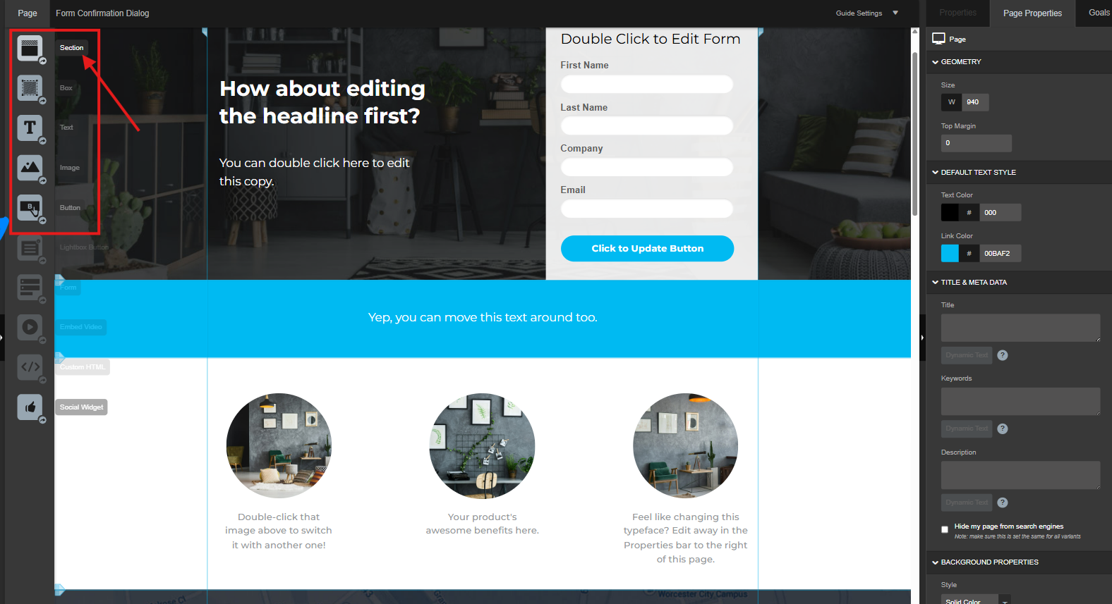How to Add Full Width Google Maps Section- Unbounce Editor