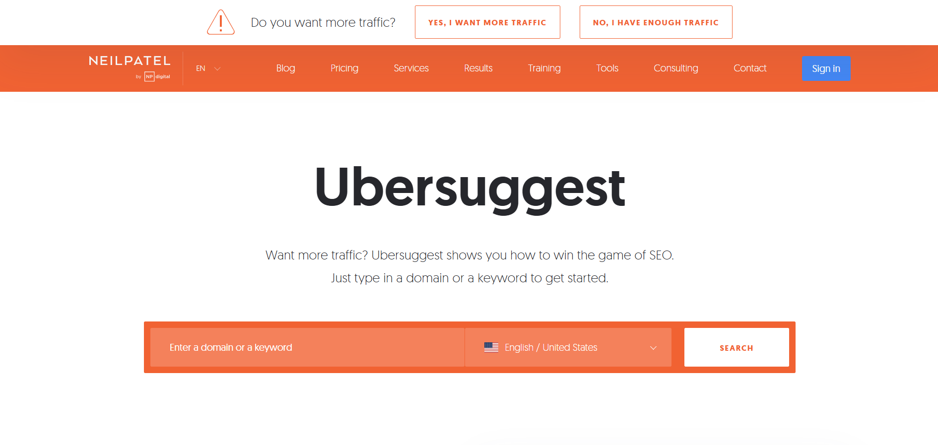 best keyword research tools- Ubersuggest