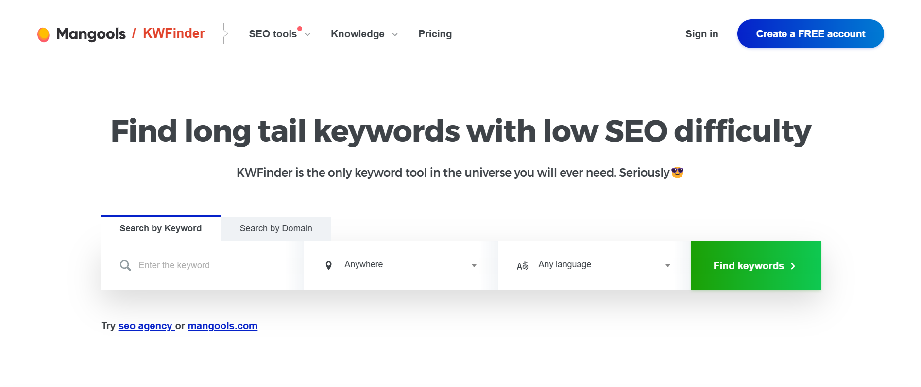 best keyword research tools- KWFinder