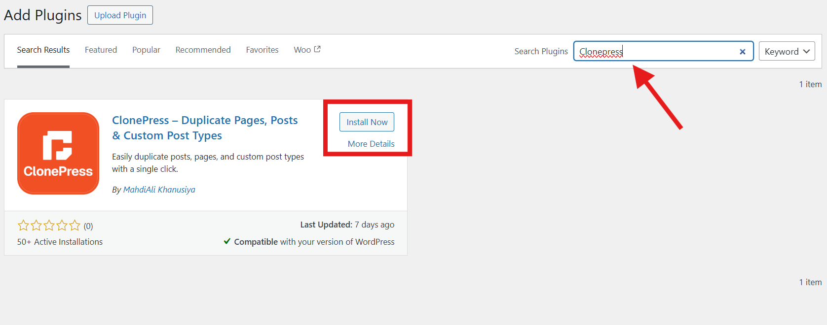 Steps to Install a WordPress Plugin Using the Built-in Plugin Search