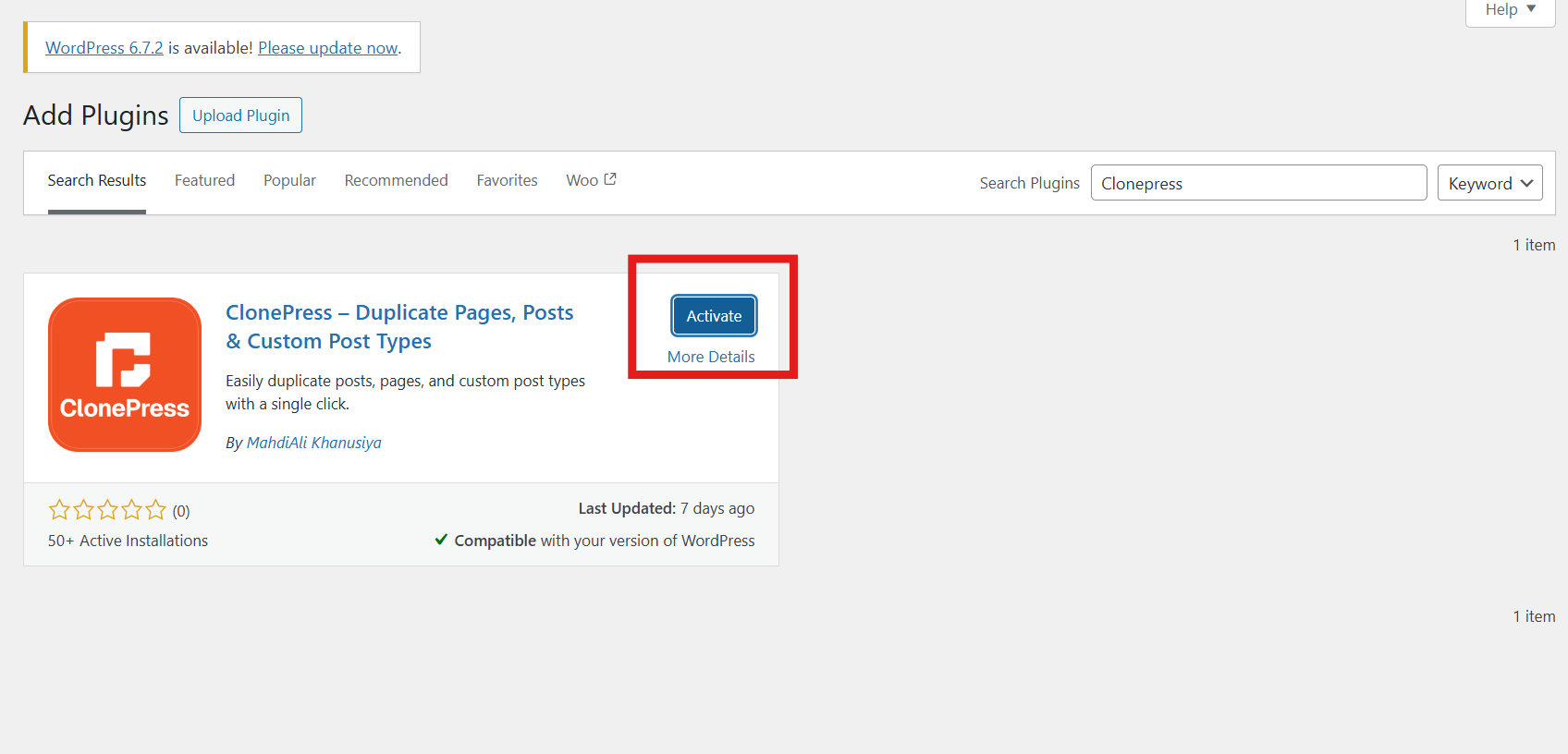 Steps to Install a WordPress Plugin Using the Built-in Plugin Search