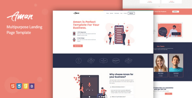 Aman — Multi-Purpose Template with Unbounce Page Builder