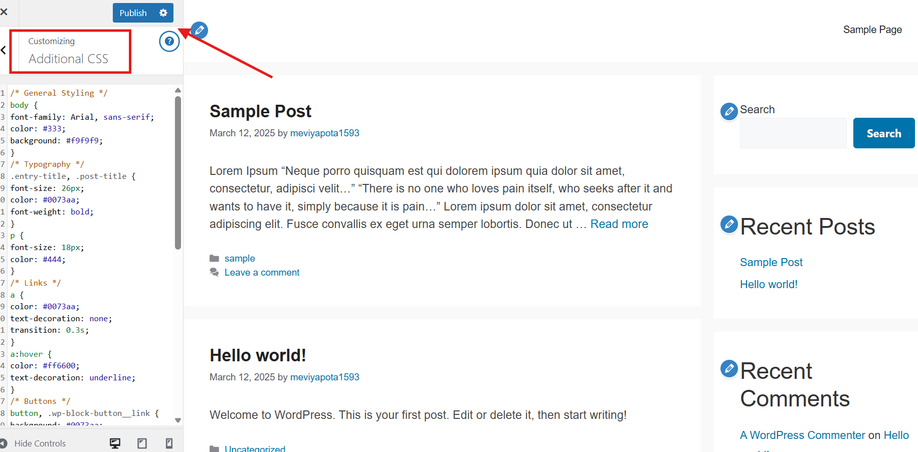 Publish to apply the changes