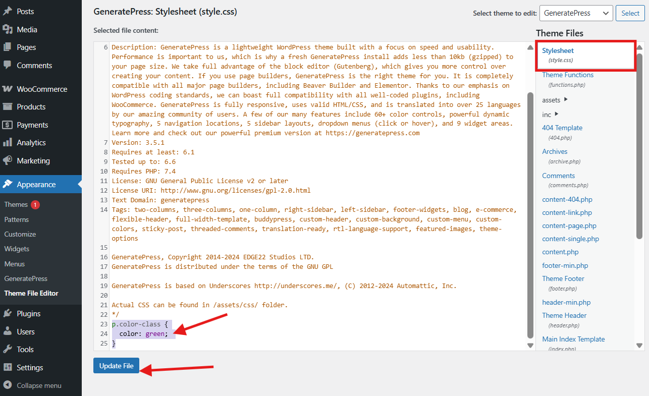 add your custom CSS class