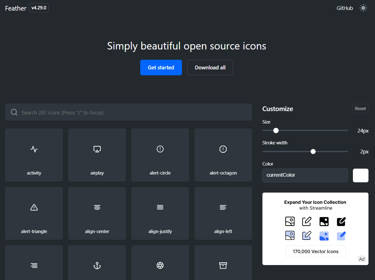 Open Source Icon Libraries- Feather Icons