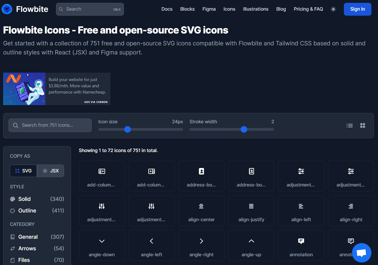 Open Source Icon Libraries- Flowbite Icons