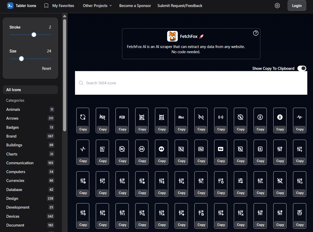 Open Source Icon Libraries- Tabler Icons