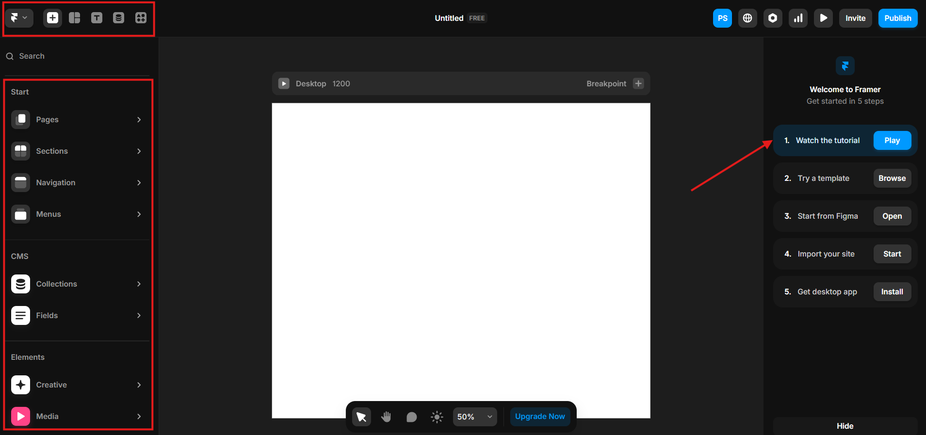 Framer vs Webflow: UI Comparison (Framer Interface)