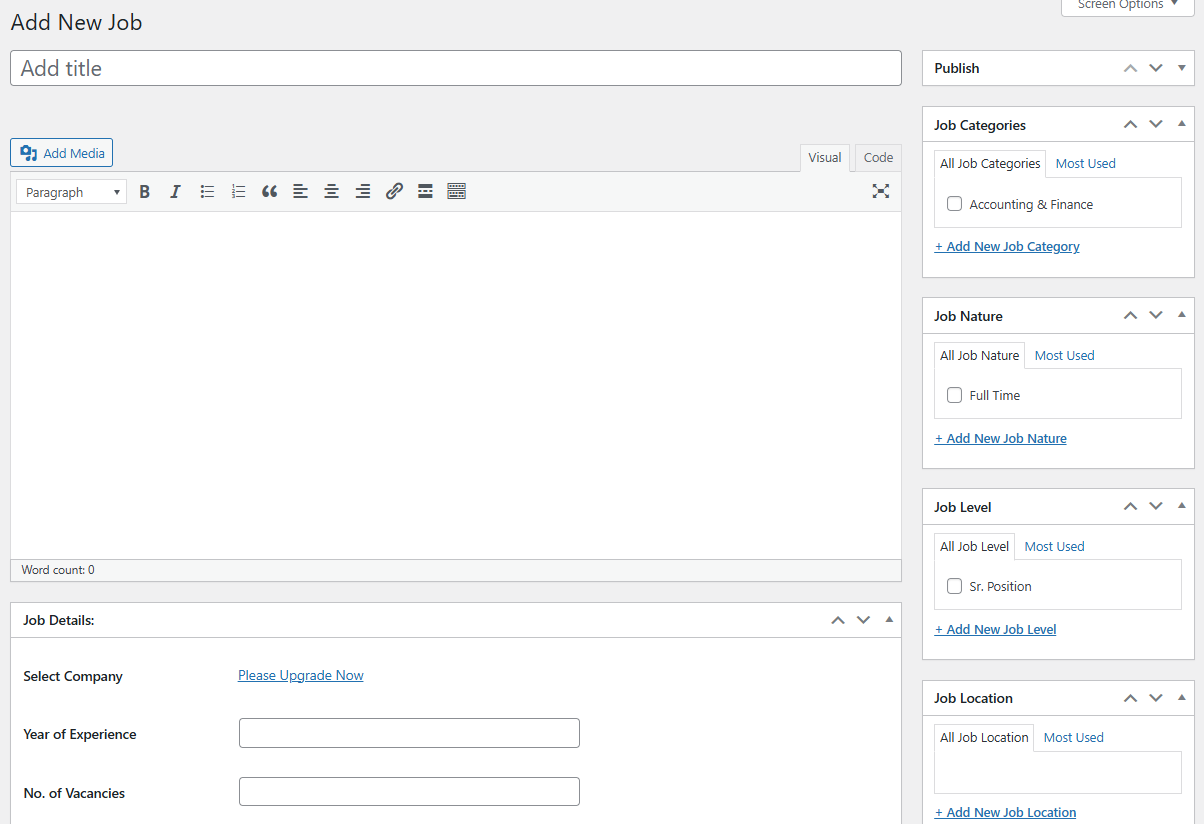 JobWP Dashboard