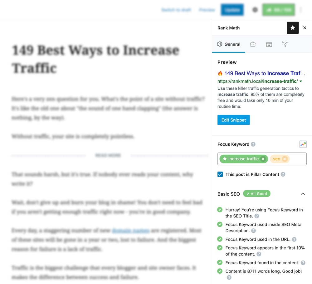 Rank Math SEO: Simple User Interface for Clutter-free Workflow