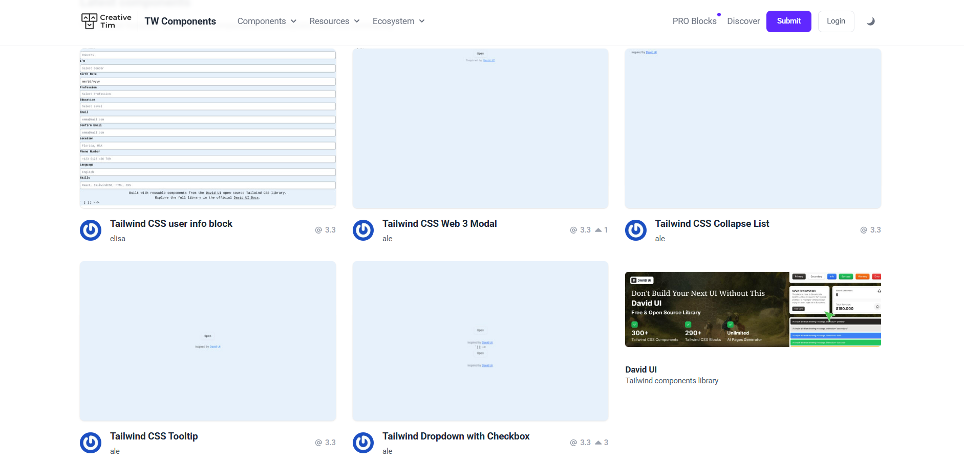 Tailwind Templates: Tailwind Components