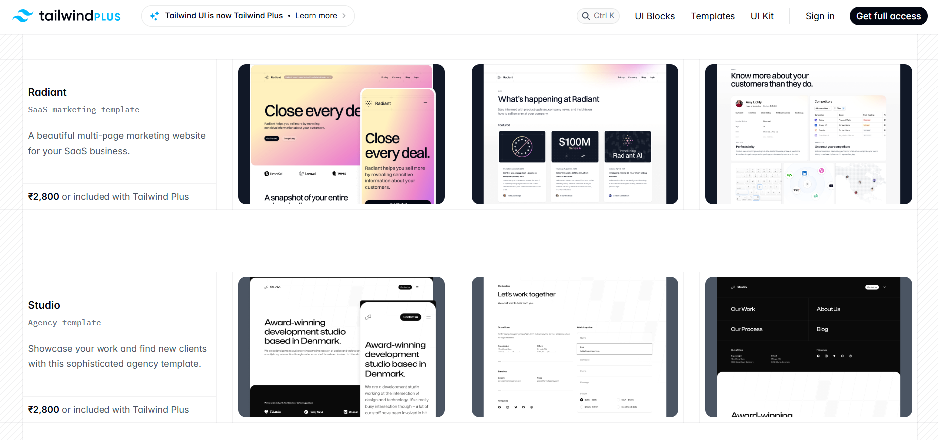 Tailwind Templates: Tailwind UI