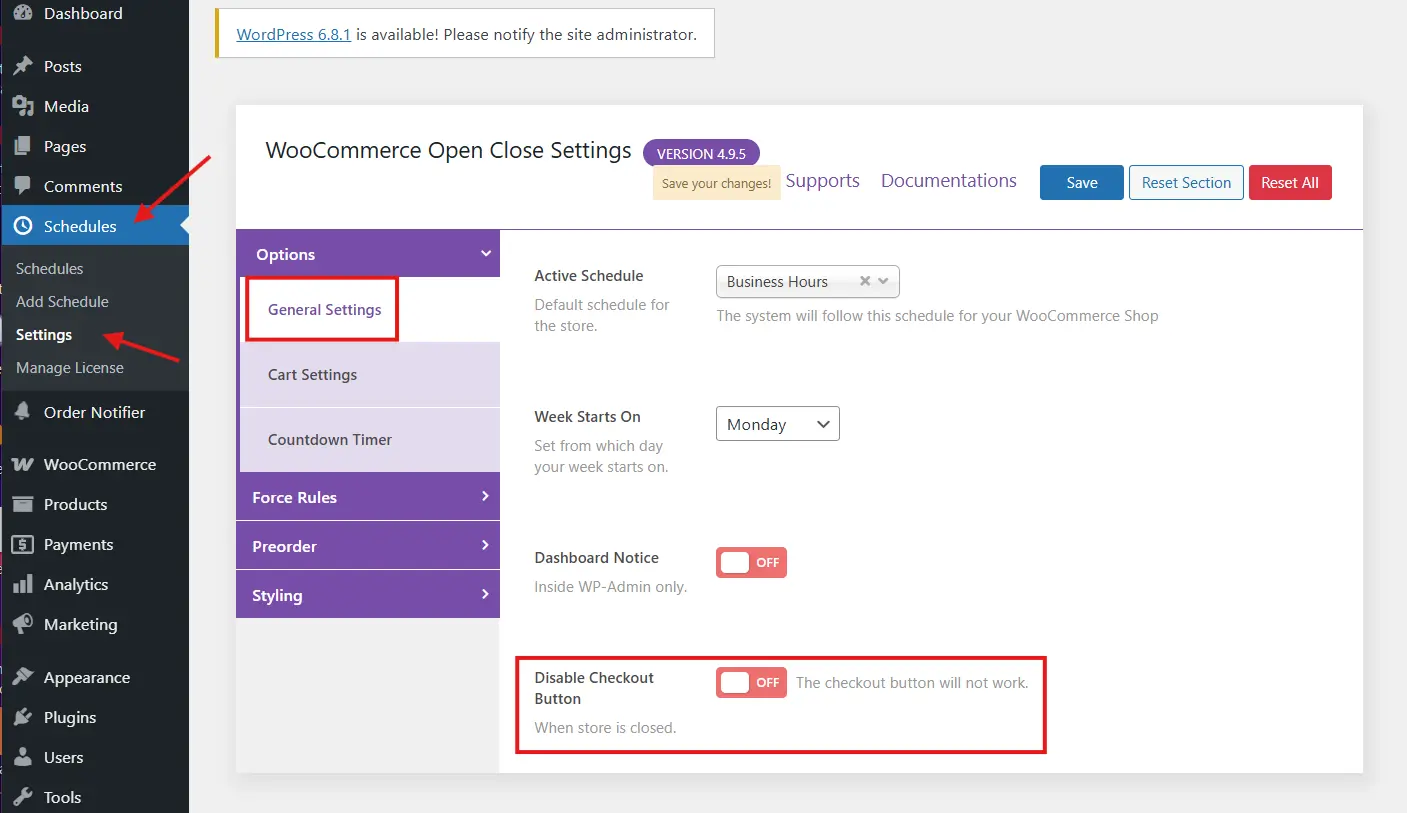 Disabling Check Out Temporarily