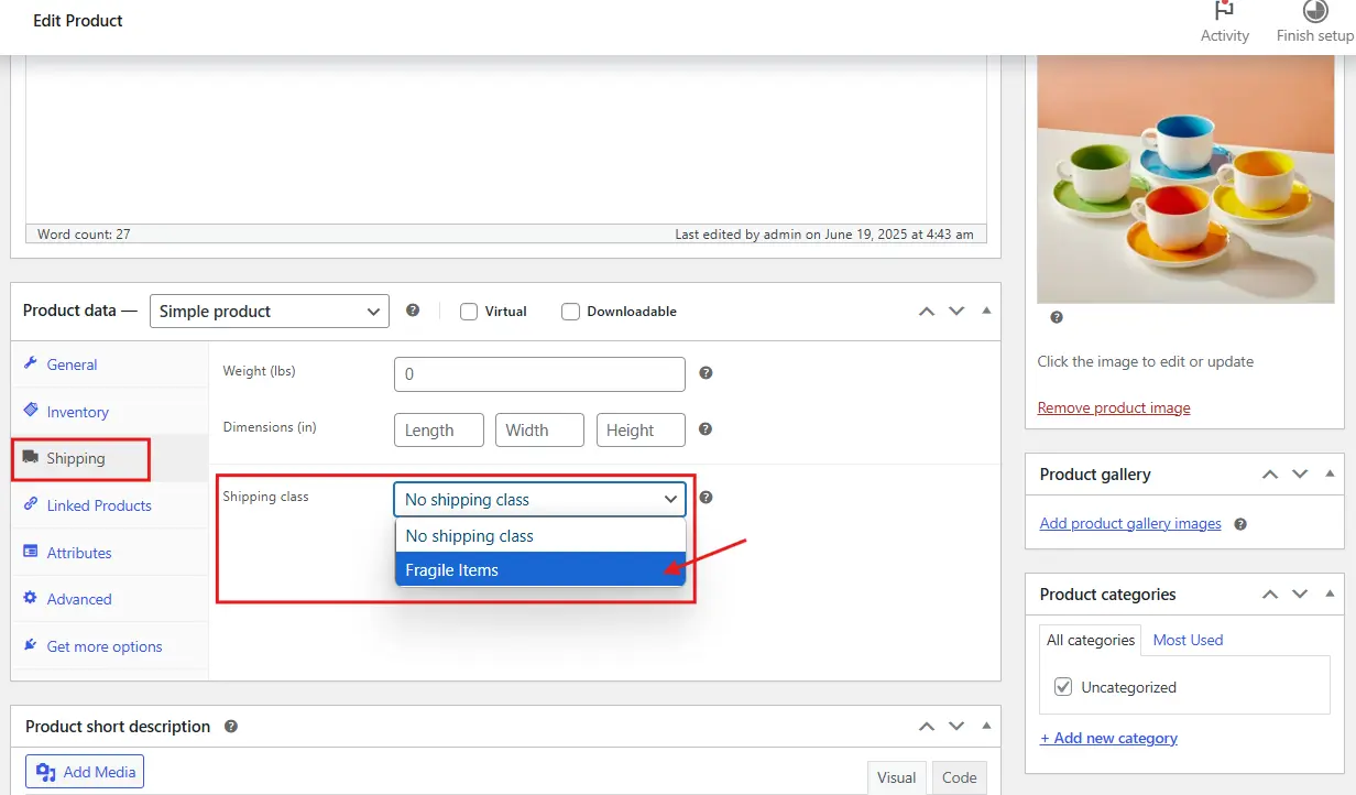 Assigning Classes to Products