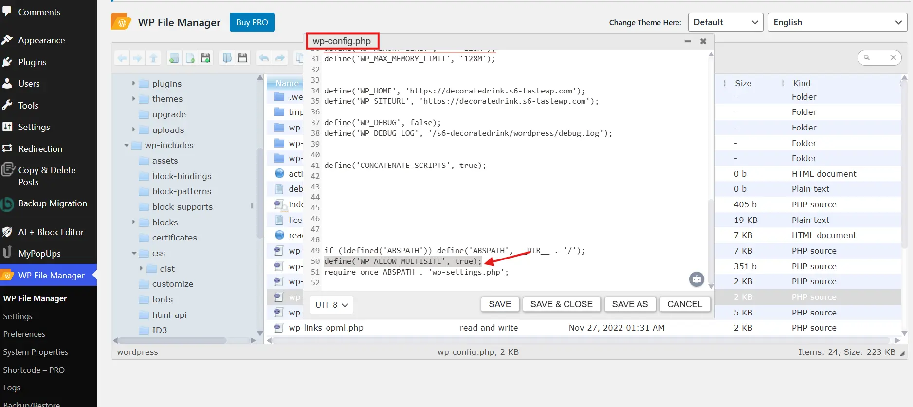 Enable WordPress Multisite