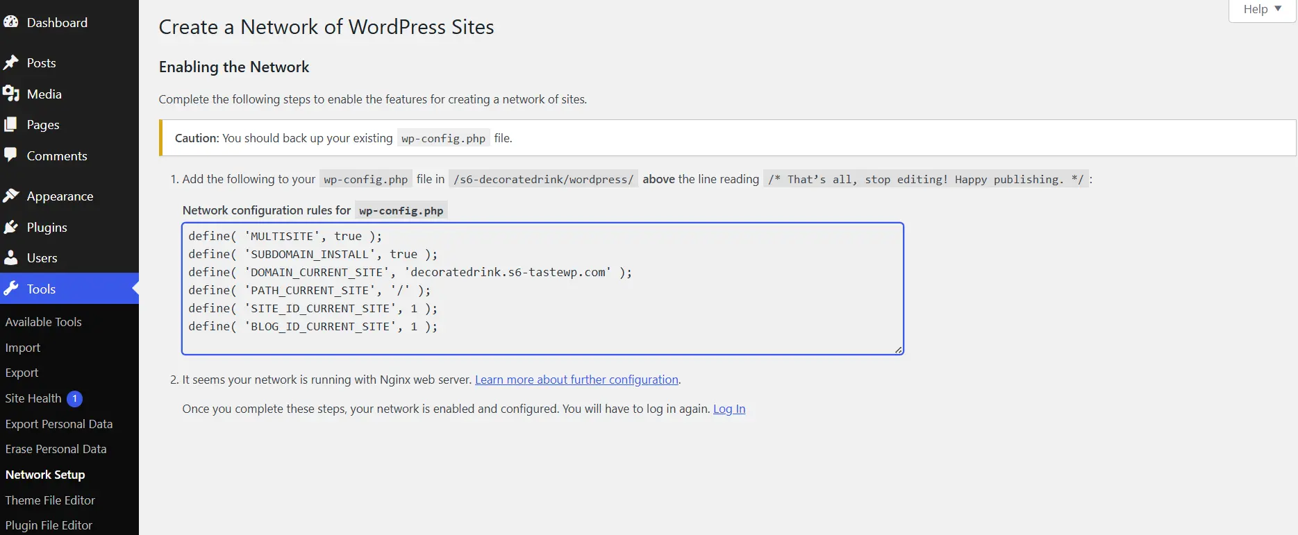 WordPress and WooCommerce Multisite Enabled