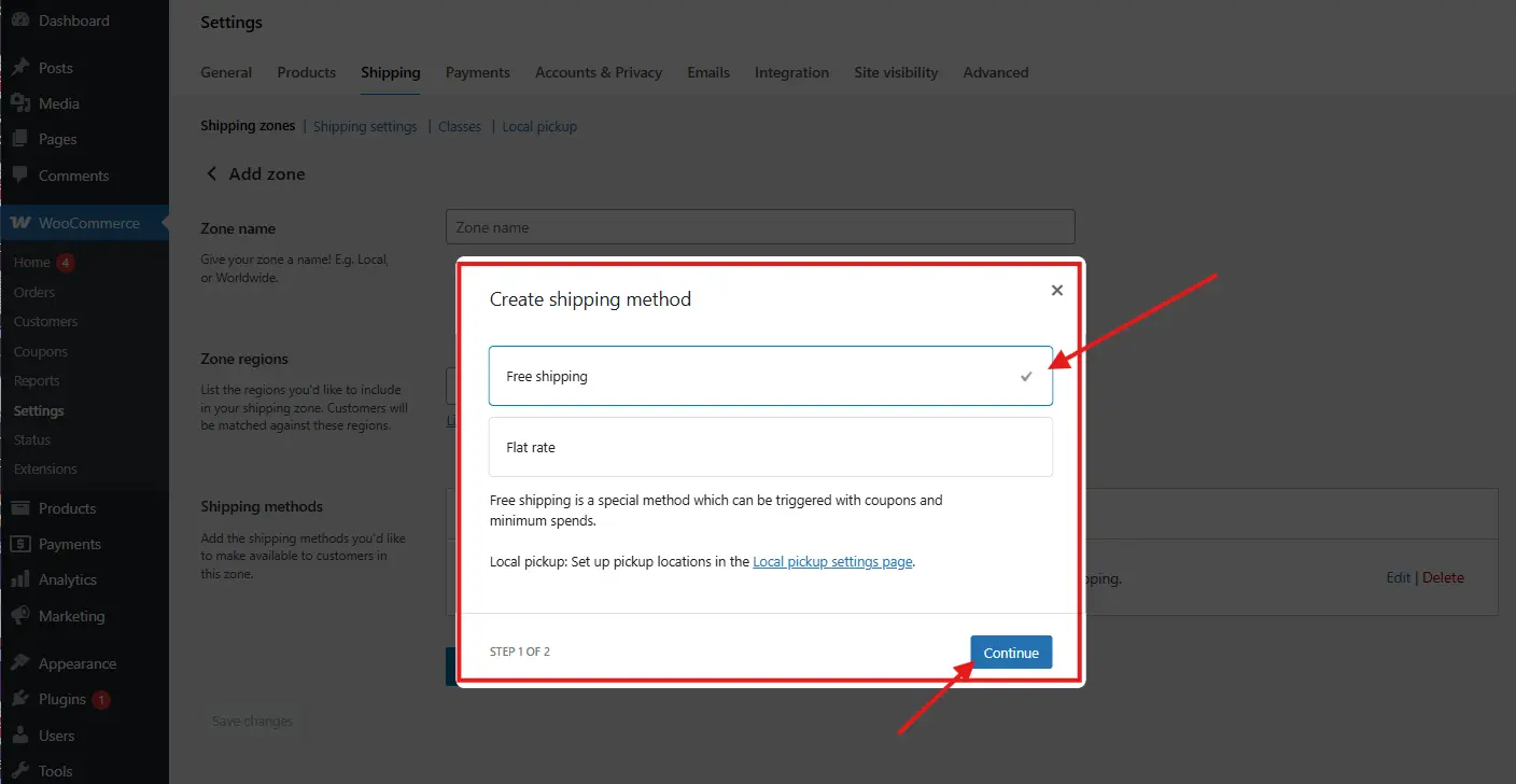 Free Shipping Method