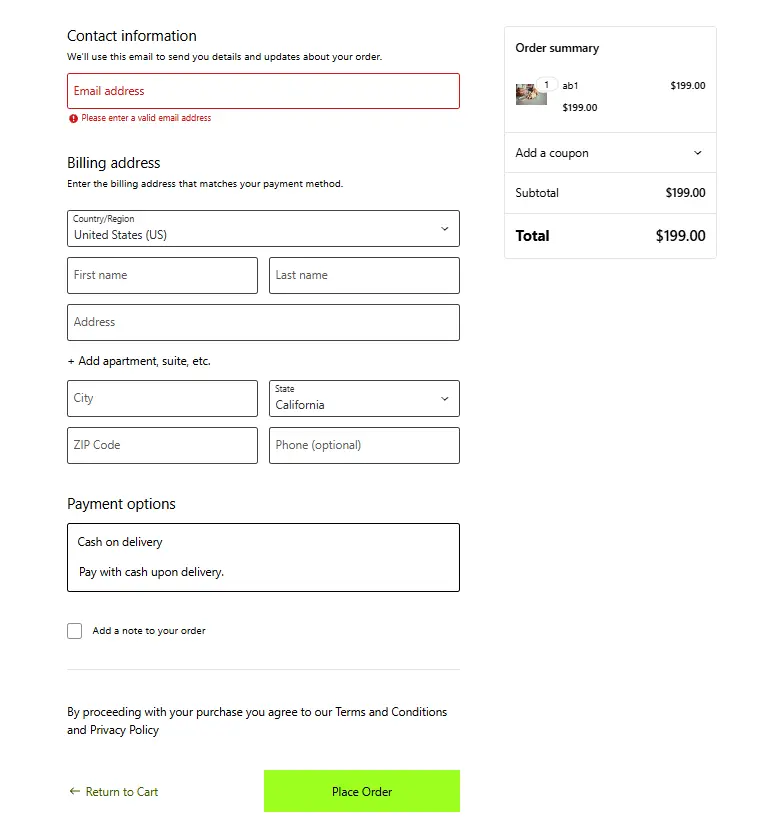Basic WooCommerce Checkout Pages