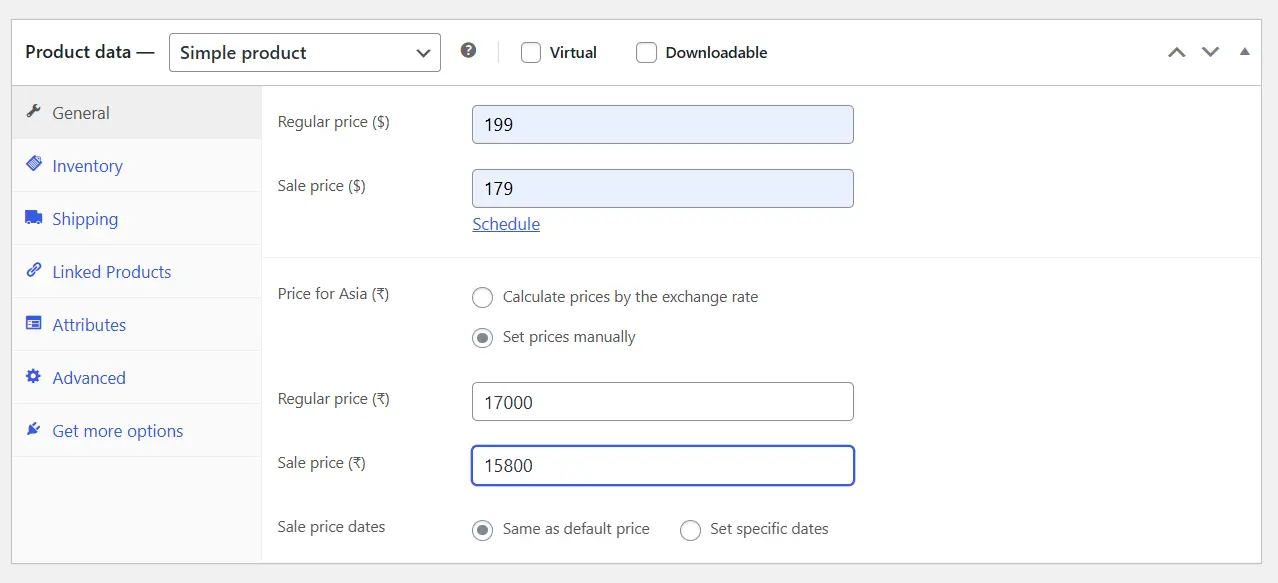 Type in the price you want shoppers in that zone