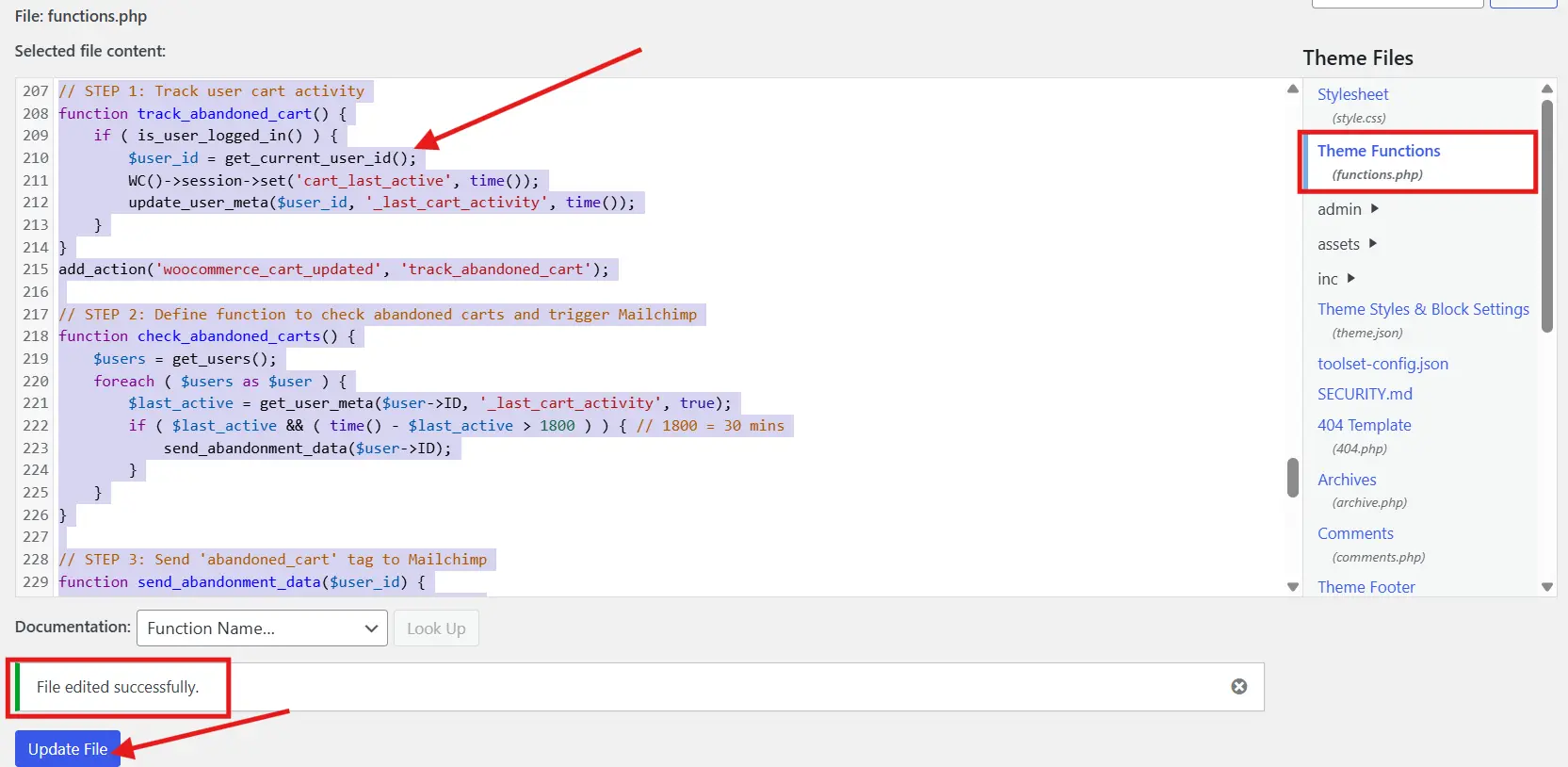 Send the Email via Mailchimp Automation