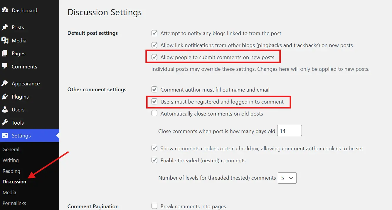 How to Disable Comments on New Posts and Pages
