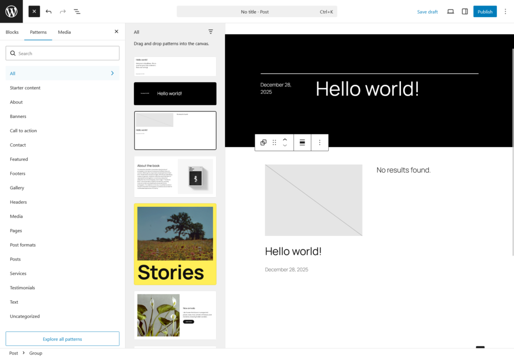 WordPress Block Patterns