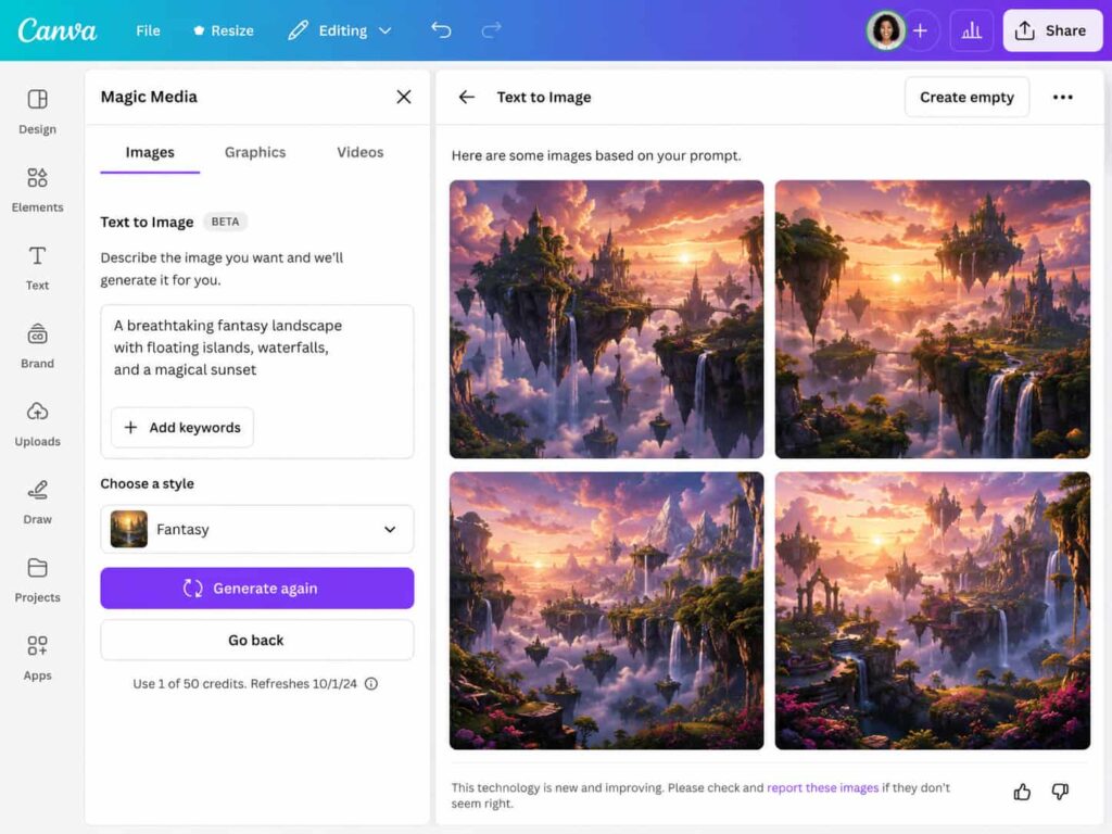 canva ai generated image