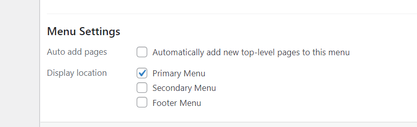 Duplicated Menu to a Display Location setting
